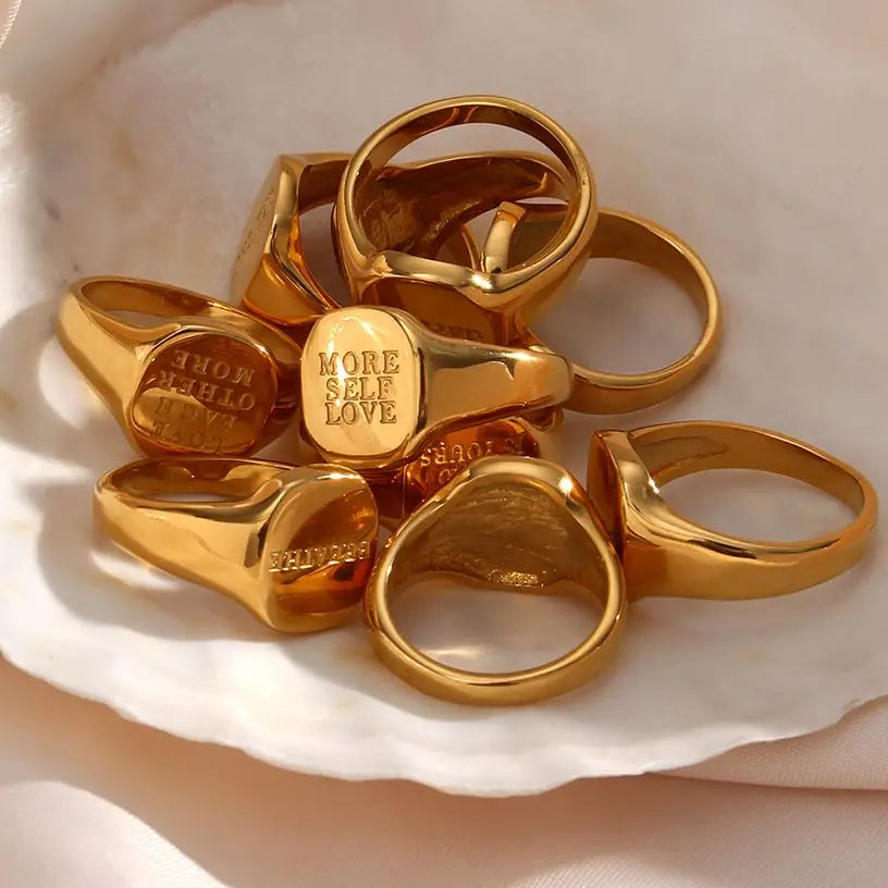 anillos acero inoxidable dorados