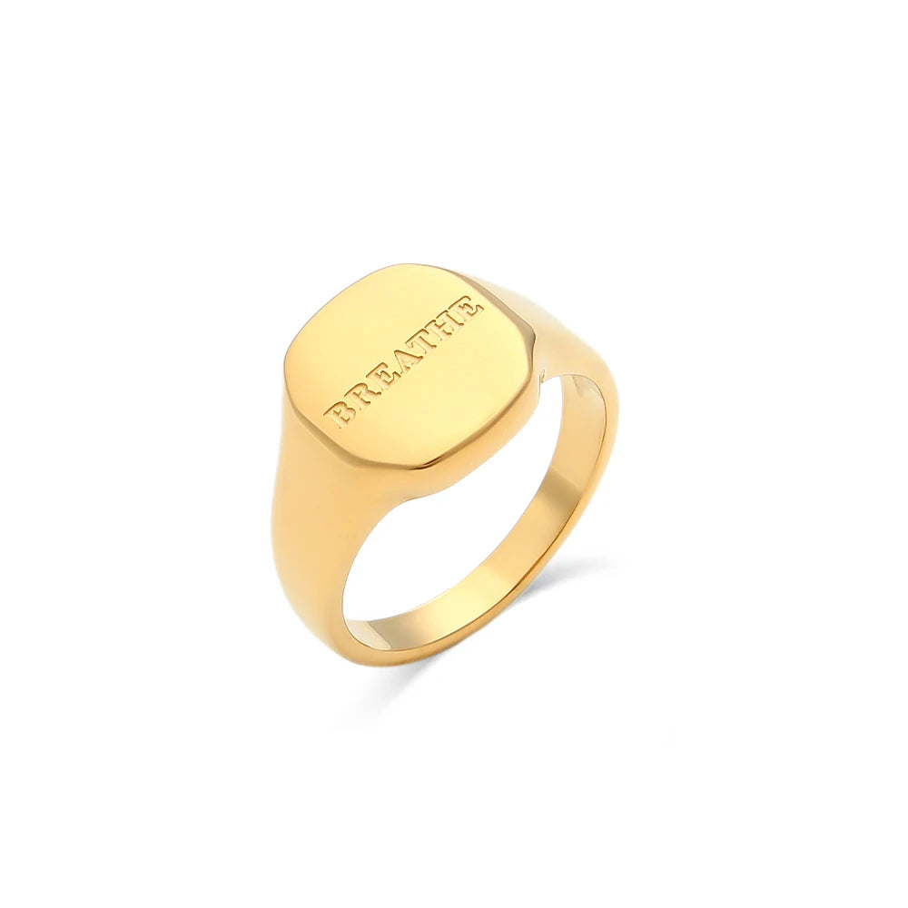 anillos acero inoxidable dorados