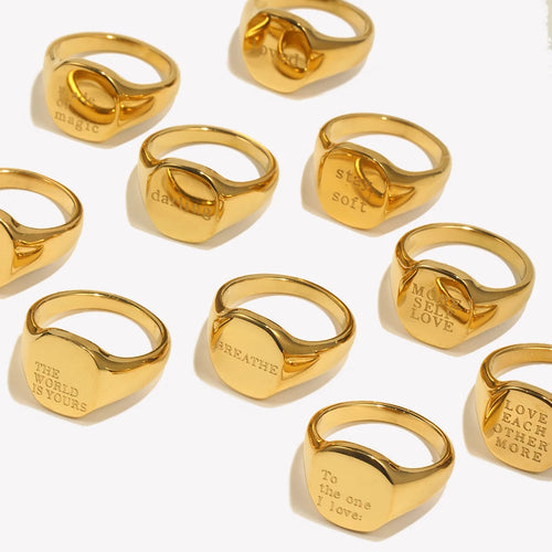 anillos acero inoxidable dorados