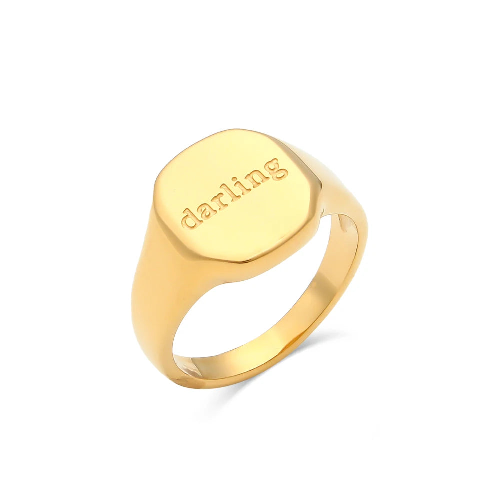 anillos acero inoxidable dorados