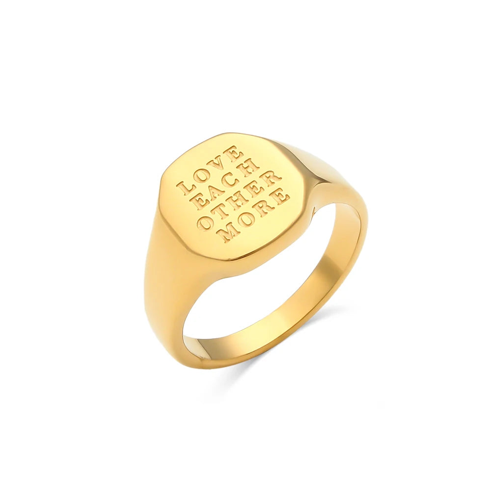 anillos acero inoxidable dorados
