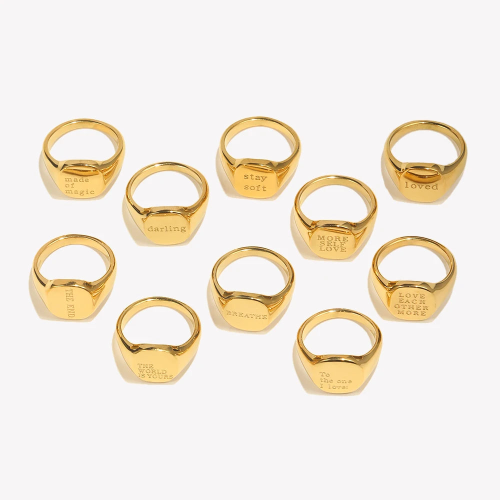 anillos acero inoxidable dorados