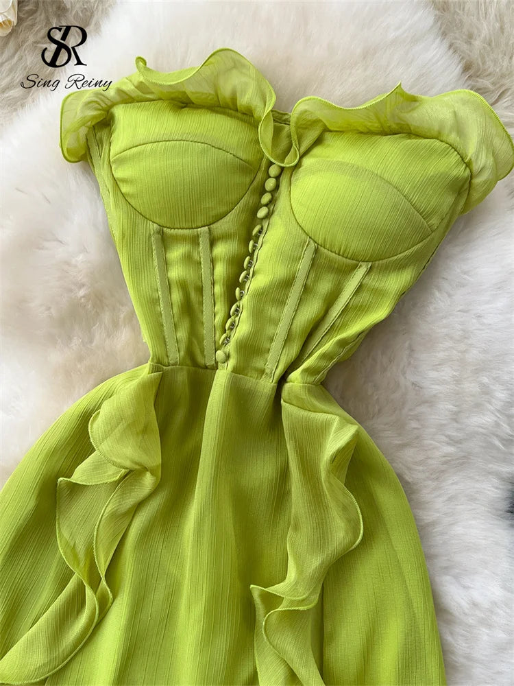 Traje verde neón