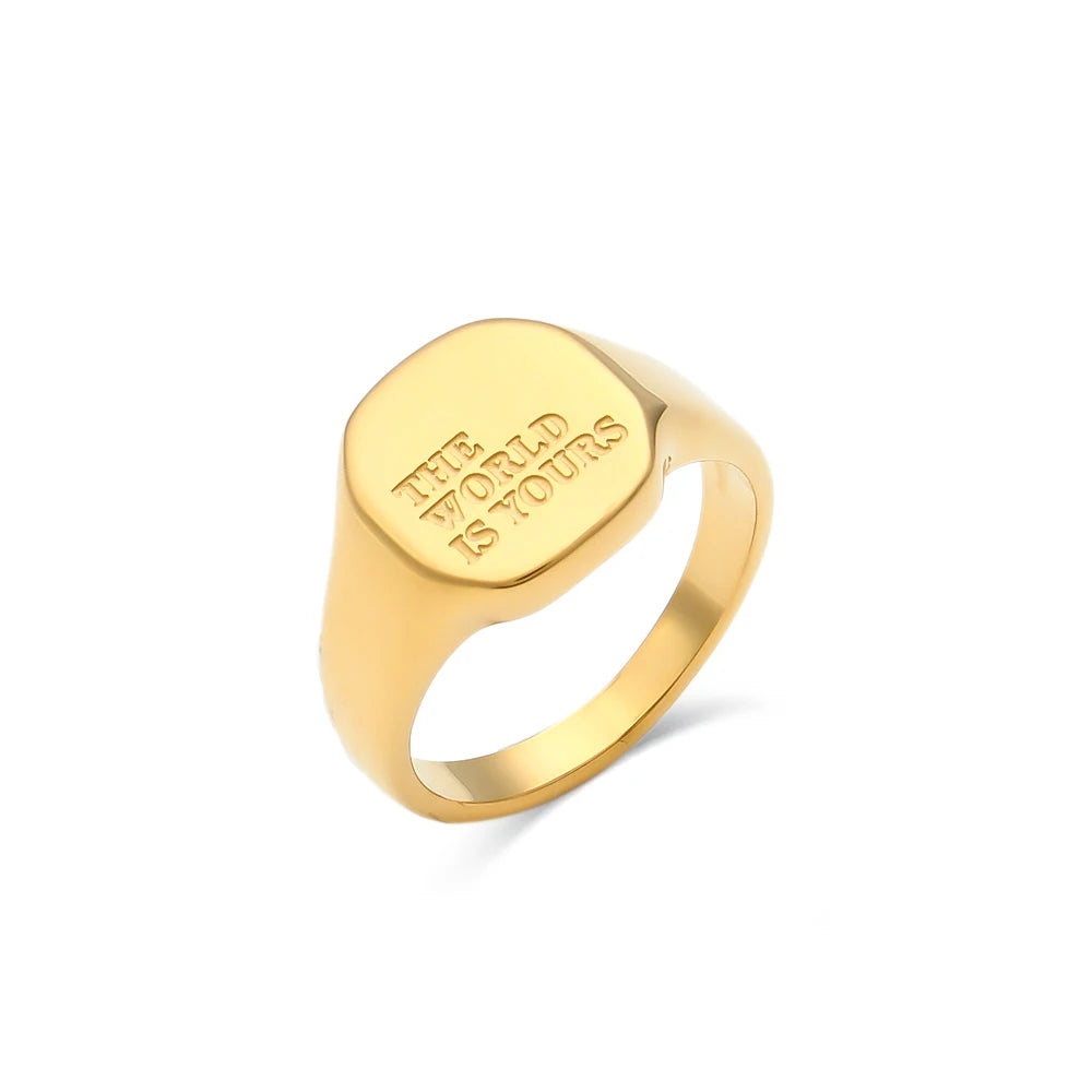 anillos acero inoxidable dorados